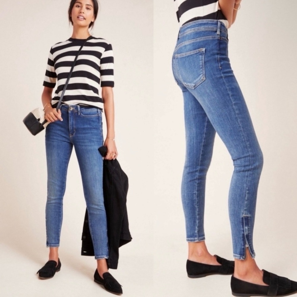 Anthropologie Pilcro and the Letterpress Stet Ankle Zip Cropped Skinny Jeans
